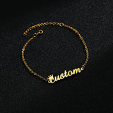 Akizoom Personality Stainless Steel Name Bracelet Handchain for Women