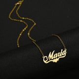 Akizoom Personalized Stainless Steel Name Necklace for Women