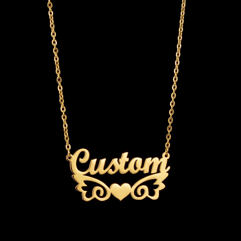 Akizoom Personalized Stainless Steel Name Necklace for Women