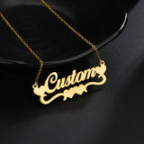 Akizoom Personalized Stainless Steel Name Necklace for Women