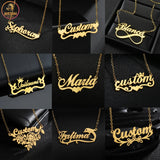 Akizoom Personalized Stainless Steel Name Necklace for Women