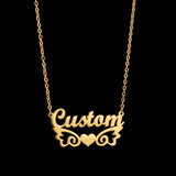 Akizoom Personalized Stainless Steel Name Necklace for Women