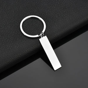 Personalized Steel Keychain for Women Men Date Letter DIY Jewelry