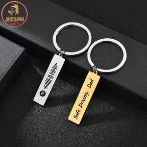 Personalized Steel Keychain for Women Men Date Letter DIY Jewelry