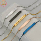 Akizoom Name Bar Bracelet Stainless Steel Hand Chain for Women