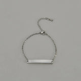 Akizoom Name Bar Bracelet Stainless Steel Hand Chain for Women