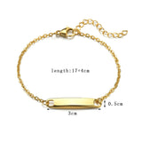 Akizoom Engrave Name Bracelets Couple Hand Chain Women Jewelry