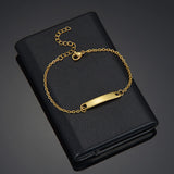 Akizoom Engrave Name Bracelets Couple Hand Chain Women Jewelry