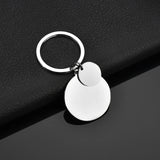 Akizoom Engrave Picture Keychain Punk Stainless Steel Personalized Photo Name