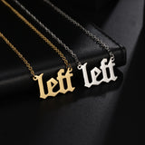 Akizoom Personalized Name Necklace Stainless Steel Letter Choker Pendant