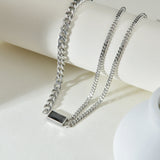 Akizoom Square Zircon Cuban Chain Jewelry Set for Women
