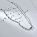 Akizoom Square Zircon Cuban Chain Jewelry Set for Women