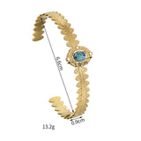 Ins Leaf Hollow Open Bracelet Stainless Steel Bangle