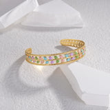 Ins Leaf Hollow Open Bracelet Stainless Steel Bangle
