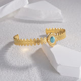 Ins Leaf Hollow Open Bracelet Stainless Steel Bangle