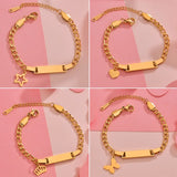 Personalized Engrave Baby Name Bracelet Stainless Steel Kids Gift