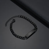 Akizoom Engrave Name Bracelets Cuban Chain for Men Gift