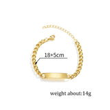 Akizoom Engrave Name Bracelets Cuban Chain for Men Gift