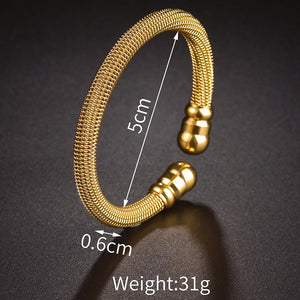Akizoom Punk Vintage Woven Bangle Charm Cuff Bracelets for Women