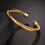 Akizoom Punk Vintage Woven Bangle Charm Cuff Bracelets for Women