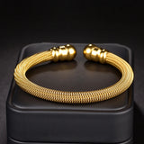 Akizoom Punk Vintage Woven Bangle Charm Cuff Bracelets for Women