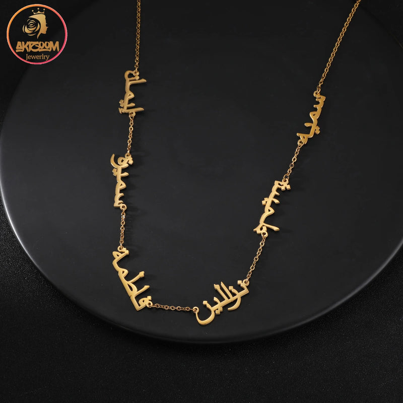Personalized Arabic Names Necklace Stainless Steel Chain Choker for Women