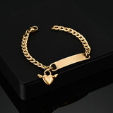 Akizoom Punk Engrave Name Custom Bracelets Cuban Chain Stainless Steel