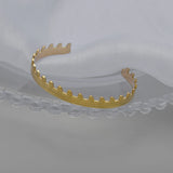 Punk Vintage Hollow Flower Round Stainless Steel Cuff Bracelet