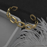 Punk Vintage Hollow Flower Round Stainless Steel Cuff Bracelet
