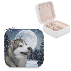 Alaskan Malamute Jewelry Storage Box Square...