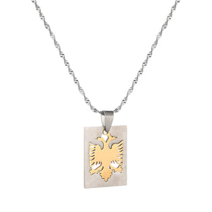 Albania Eagle Pendant Necklaces Stainless Steel Ethnic