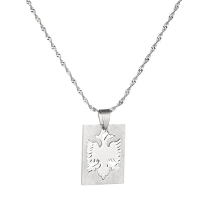 Albania Eagle Pendant Necklaces Stainless Steel Ethnic