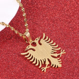 Albania Eagle Pendant Necklaces Stainless Steel Ethnic Jewelry