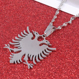 Albania Eagle Pendant Necklaces Stainless Steel Ethnic Jewelry
