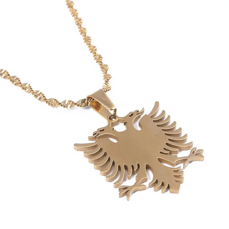 Albania Eagle Pendant Necklaces Stainless Steel Ethnic Jewelry