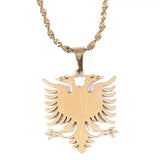 Albania Eagle Pendant Necklaces Stainless Steel Ethnic Jewelry