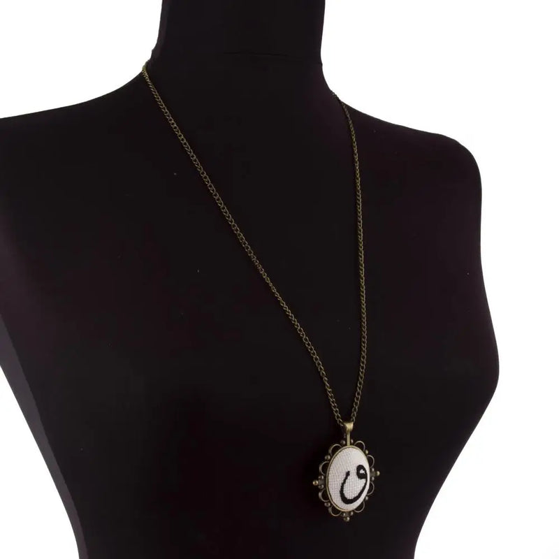 Aleph Vav Cross Stitch Necklace