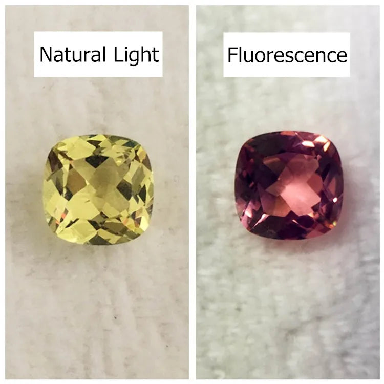 Alexandrite Loose Stone Yellow-Red Square Cushion Cut