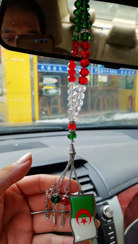 Algeria Flag Necklace Tesbih Misbaha Islam Hanging Bracelet