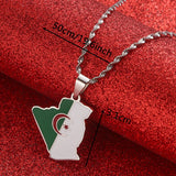 Algeria Map Flag Pendant Necklace African Jewelry