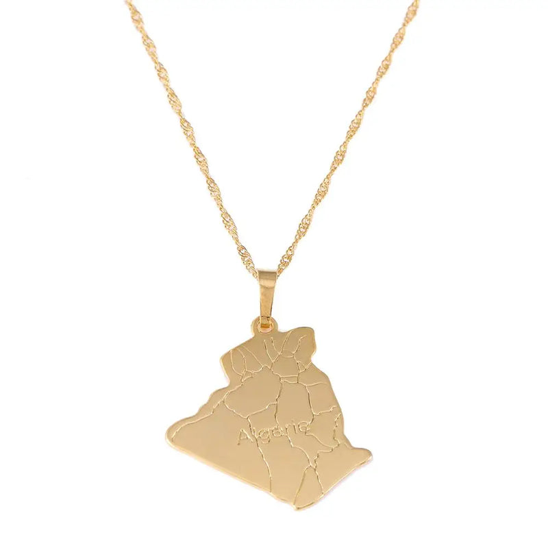 Algeria Map Pendant Necklace Jewelry Map Of Algeria Charm Jewelry