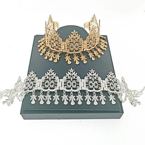 Algerian Bridal Hair Jewelry Crystal Hair Chain Star Moon Shape Silver