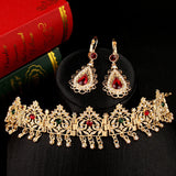 Algerian Bridal Crystal Forehead Jewelry Chains Water Drop Head Accessories