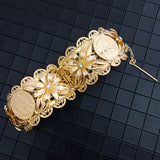 Algerian Metal Flower Bracelet Ladies Cuff African Ethnic Wedding Jewelry