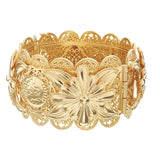 Algerian Metal Flower Bracelet Ladies Cuff African Ethnic Wedding Jewelry