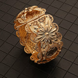 Algerian Metal Flower Bracelet Ladies Cuff African Ethnic Wedding Jewelry
