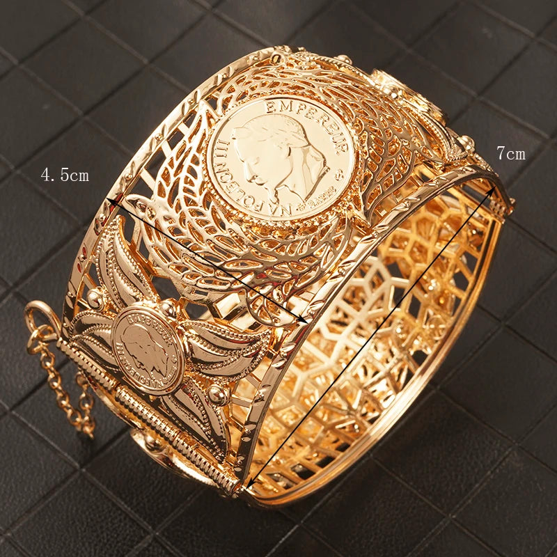 Algerian Metal Flower Bracelet Ladies Cuff African Ethnic Wedding Jewelry