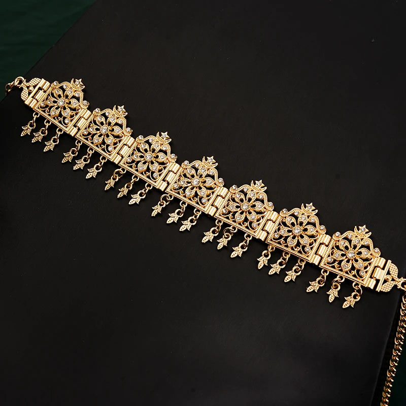 Algerian Wedding Headband Alloy Tassels Bridal Headwear Plated