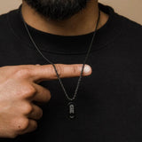 Alhamdulillah Moon Necklace Men Stainless steel Pendant Muslim Arab Jewelry