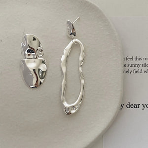Alien 925 Silver Sterling Earrings Asymmetry Irregular Earrings For Women